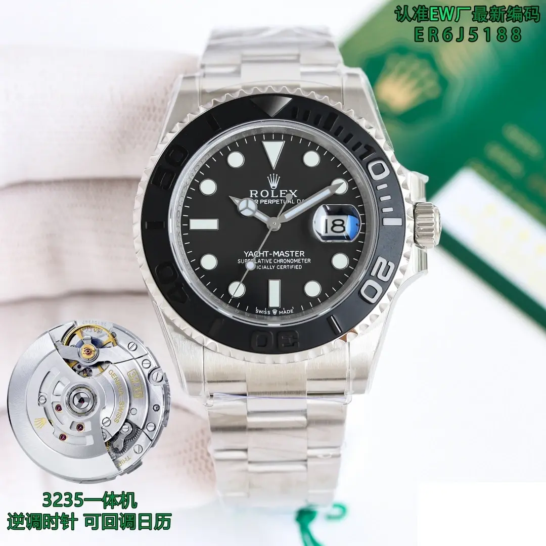Yacht-Master 226627 rolex replica black dial — bezel macro