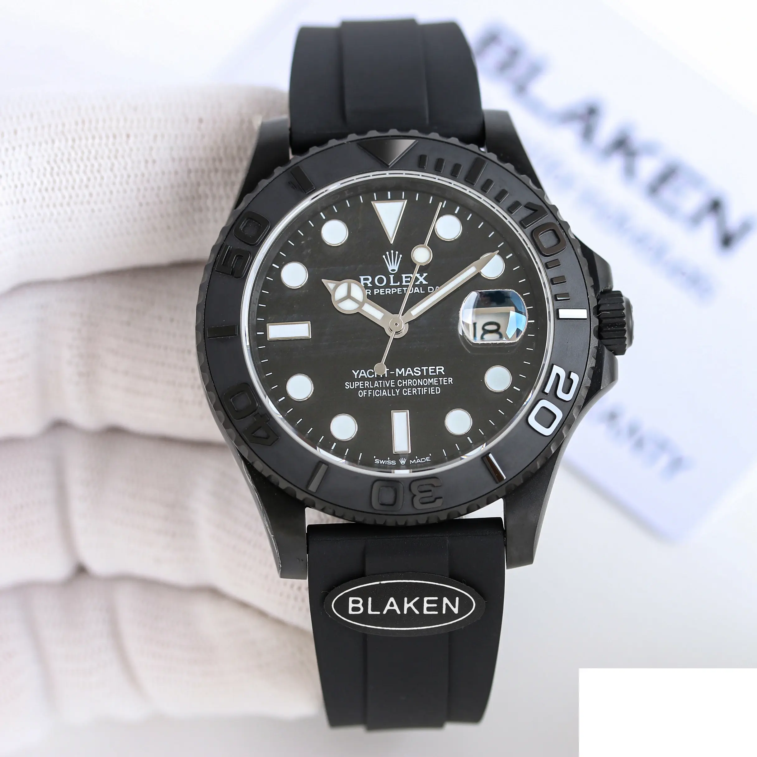 Yacht-Master 226659 rolex replica black dial — angled view