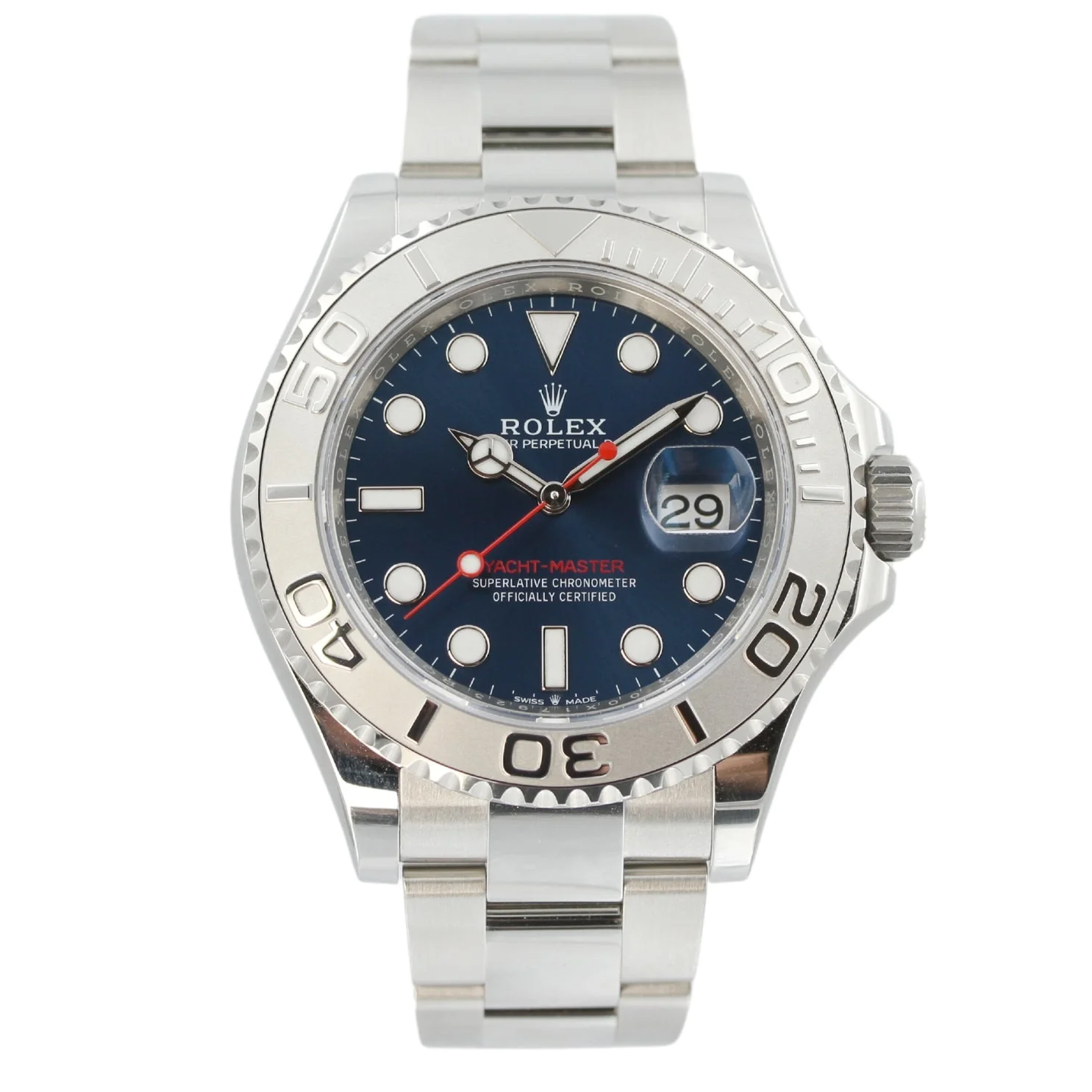 Rolex Yacht-Master 126622 super clone replica blue dial — front view