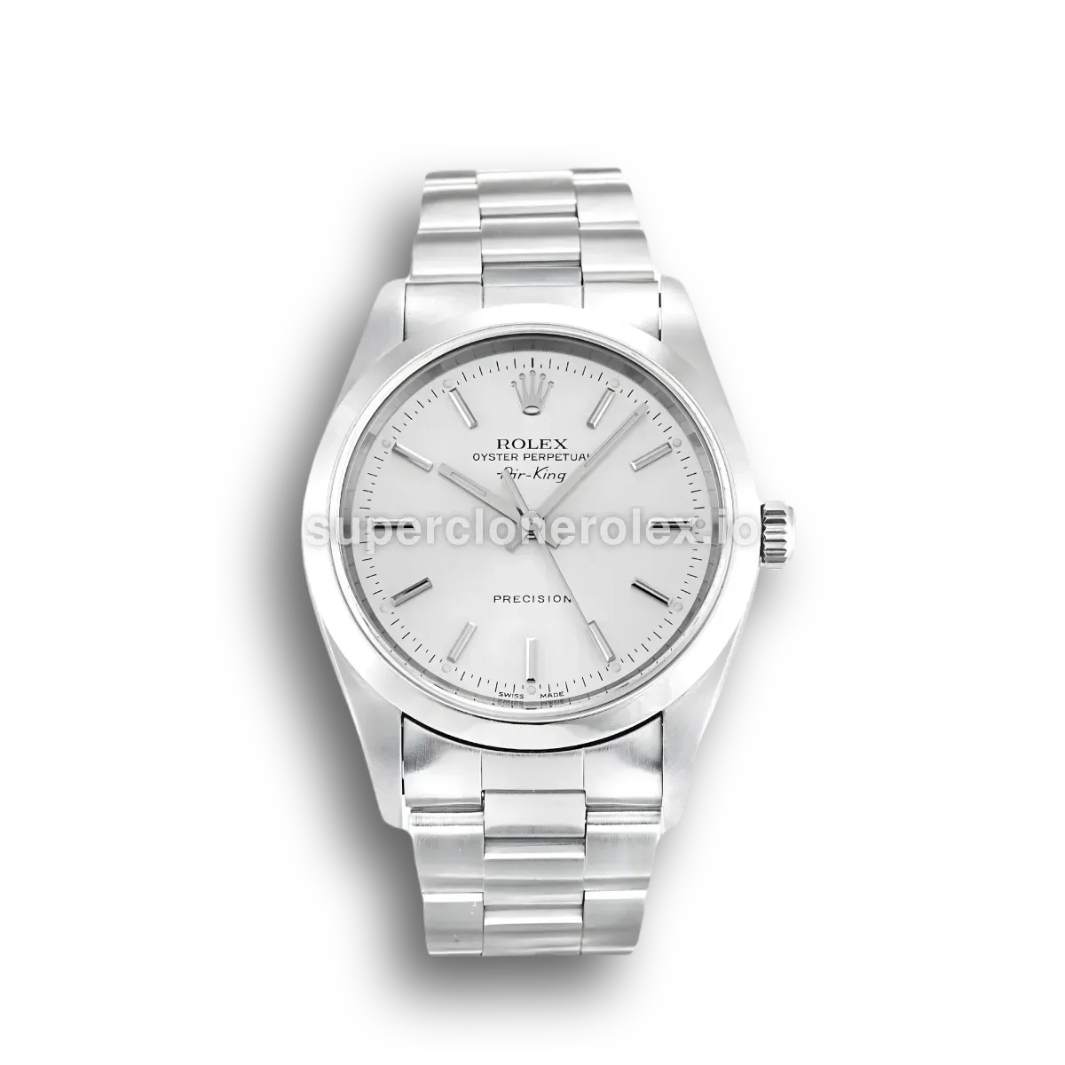 Rolex Air-King 14000M super clone silver dial, front view