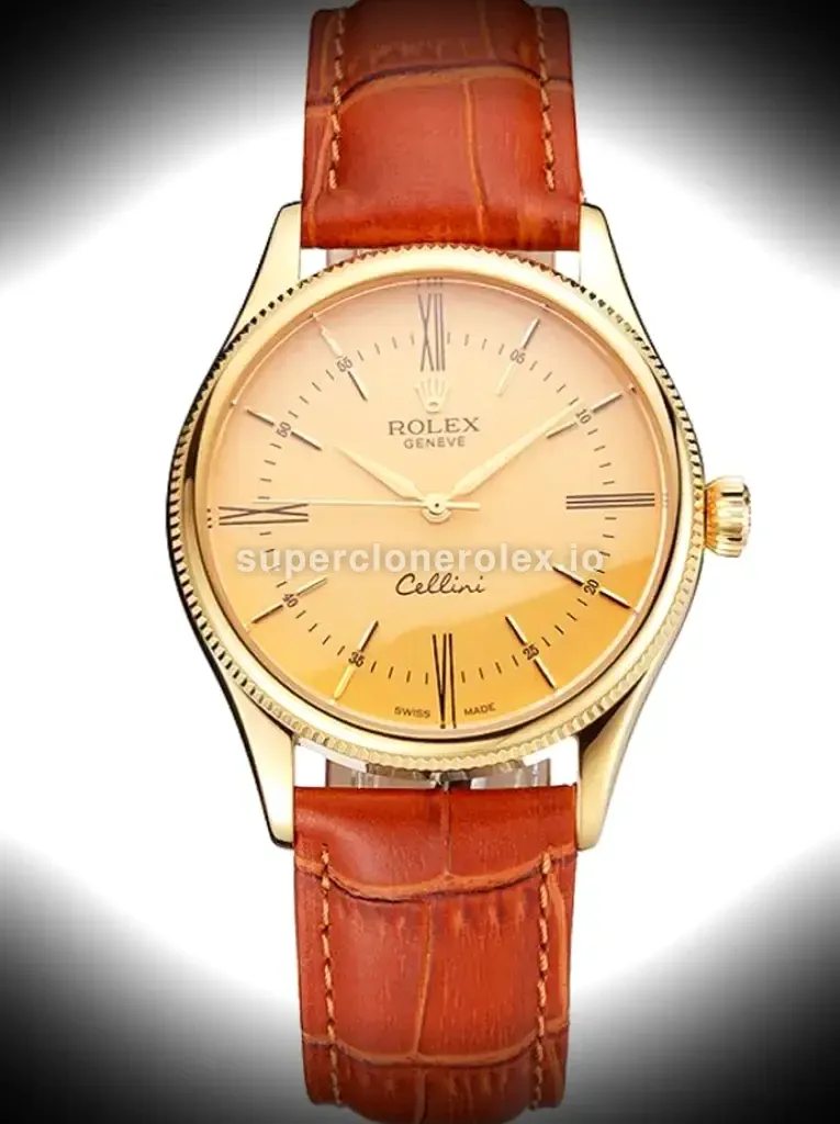 Rolex Cellini 38mm Gold Dial Rep016798 replica watch