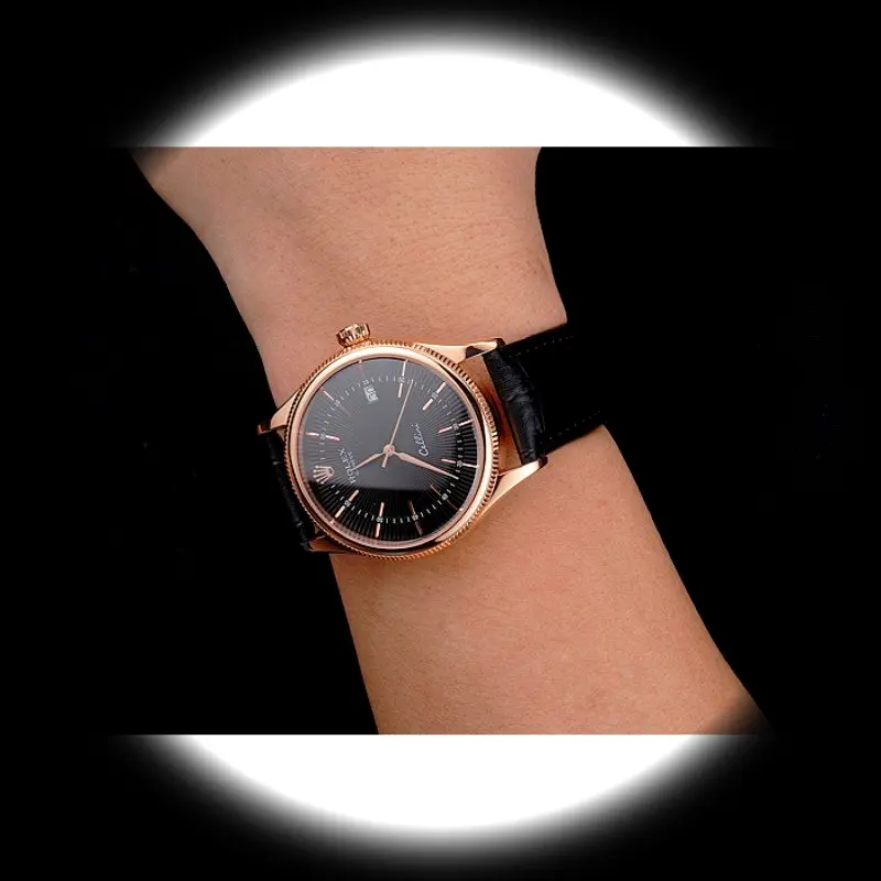 Rolex Cellini REP016799 1:1 super clone black dial — angled view
