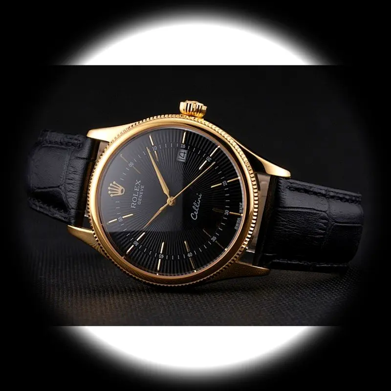 Rolex Cellini REP016807 Swiss clone black dial — caseback detail
