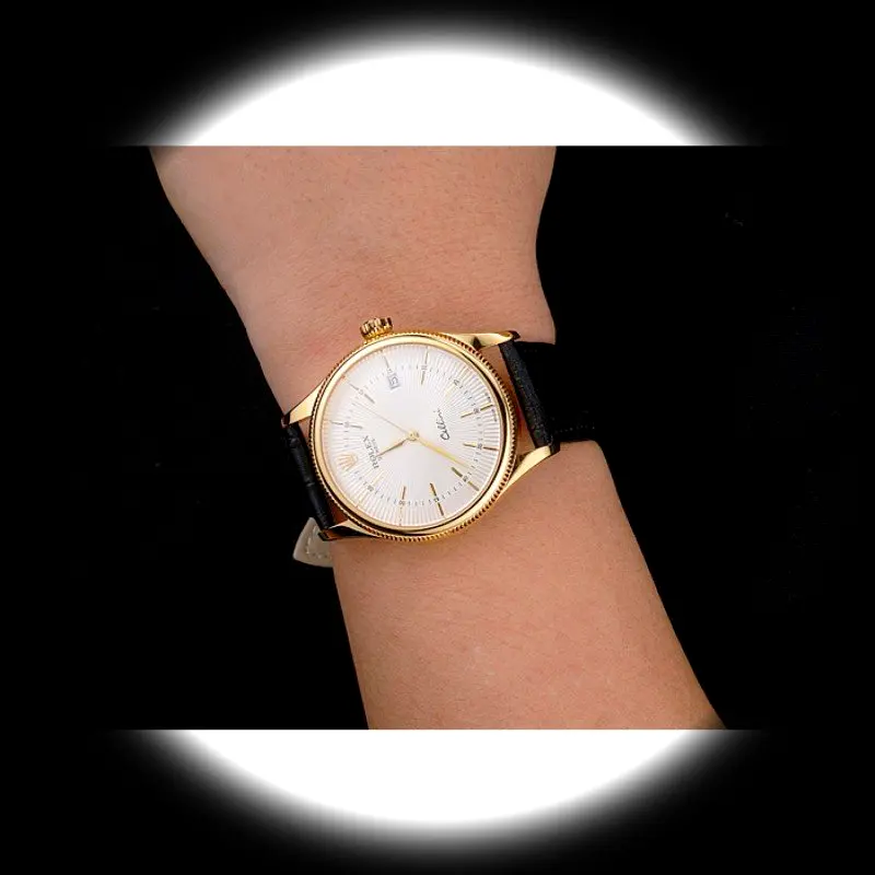 Rolex Cellini REP016791 super clone white dial — angled view