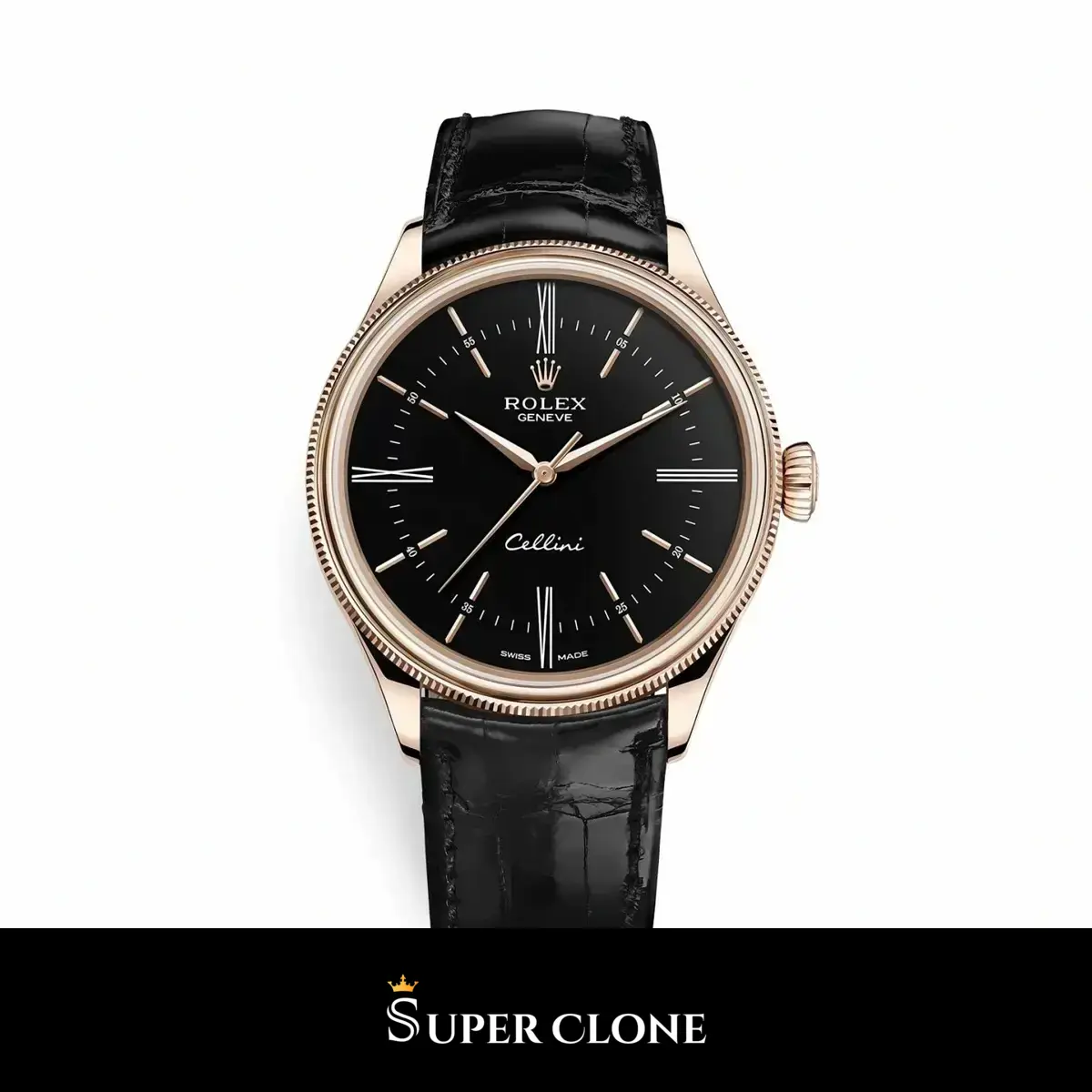Cellini 50505 super clone black dial, front view