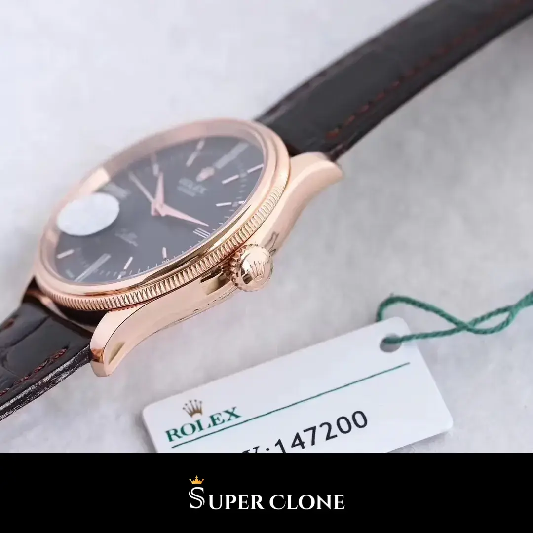 Cellini 50505, black dial, 904l steel case