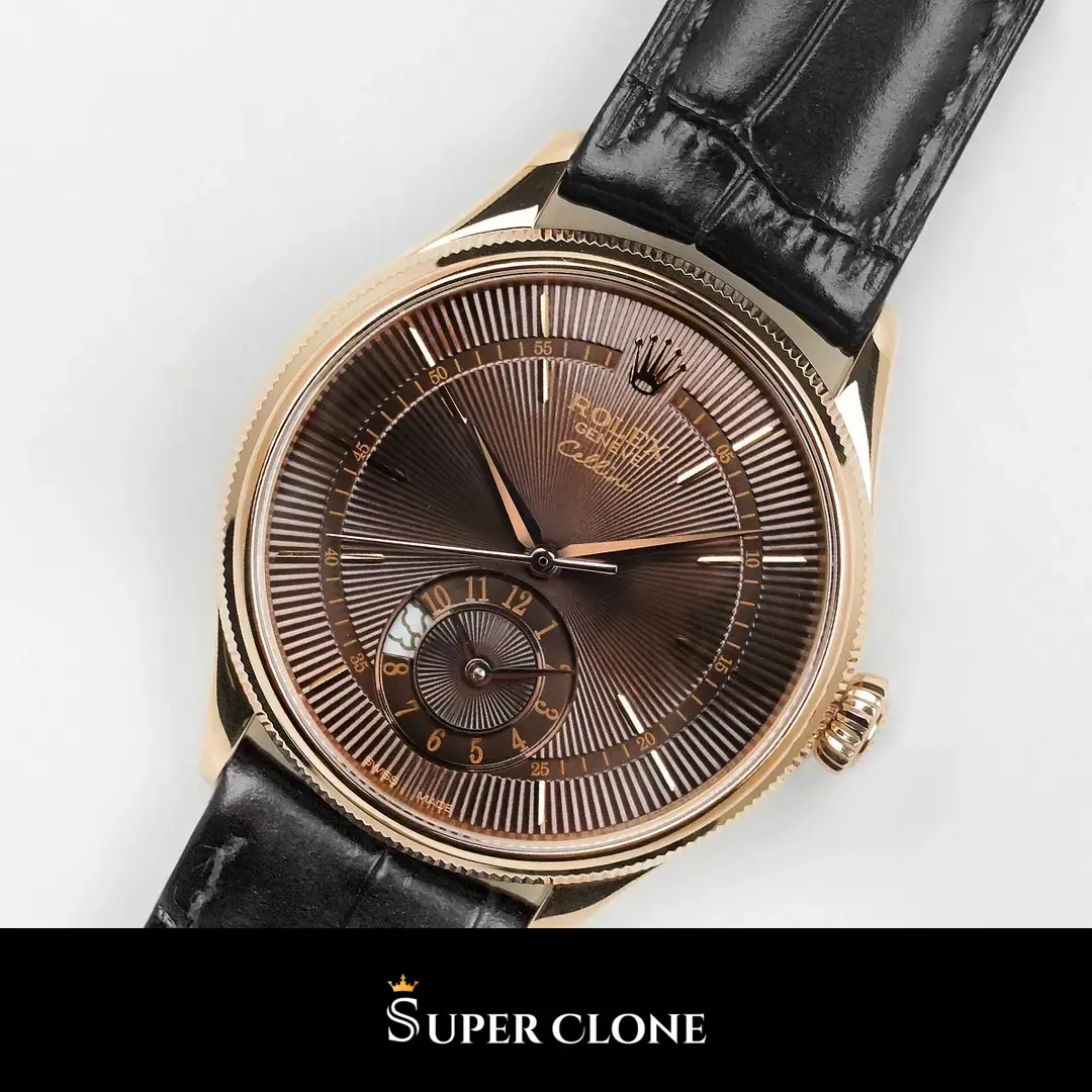 Rolex Cellini 50525, 39mm, rose gold plated case