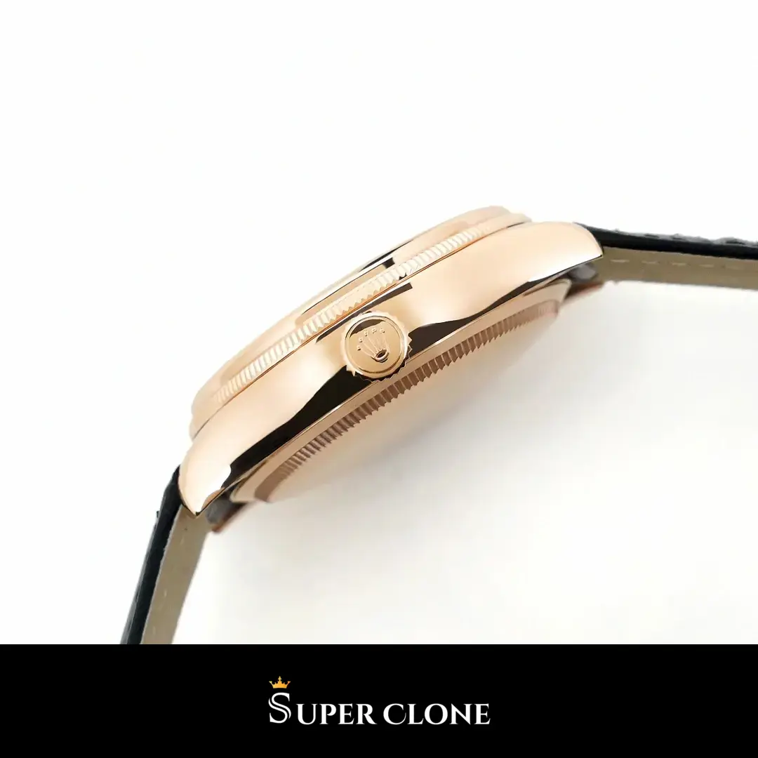 Cellini 50525, black dial, rose gold plated case