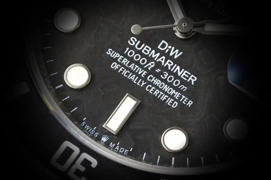 Submariner 116610LN Swiss replica carbon dial — bezel macro