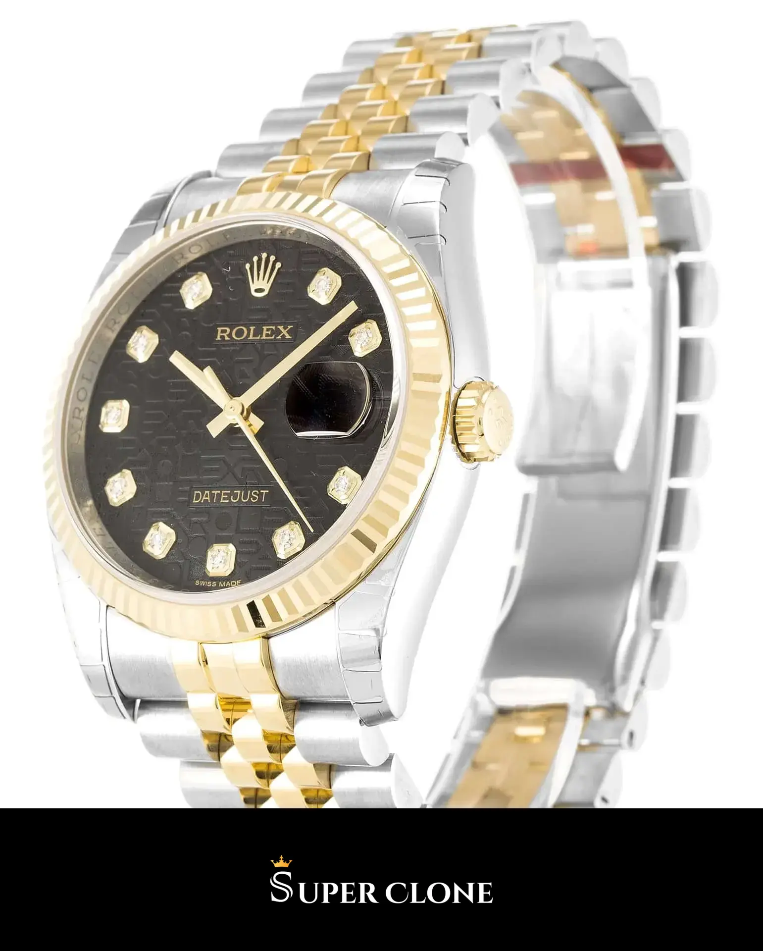 Datejust 116233, stainless steel & yellow gold plated case, fluted bezel