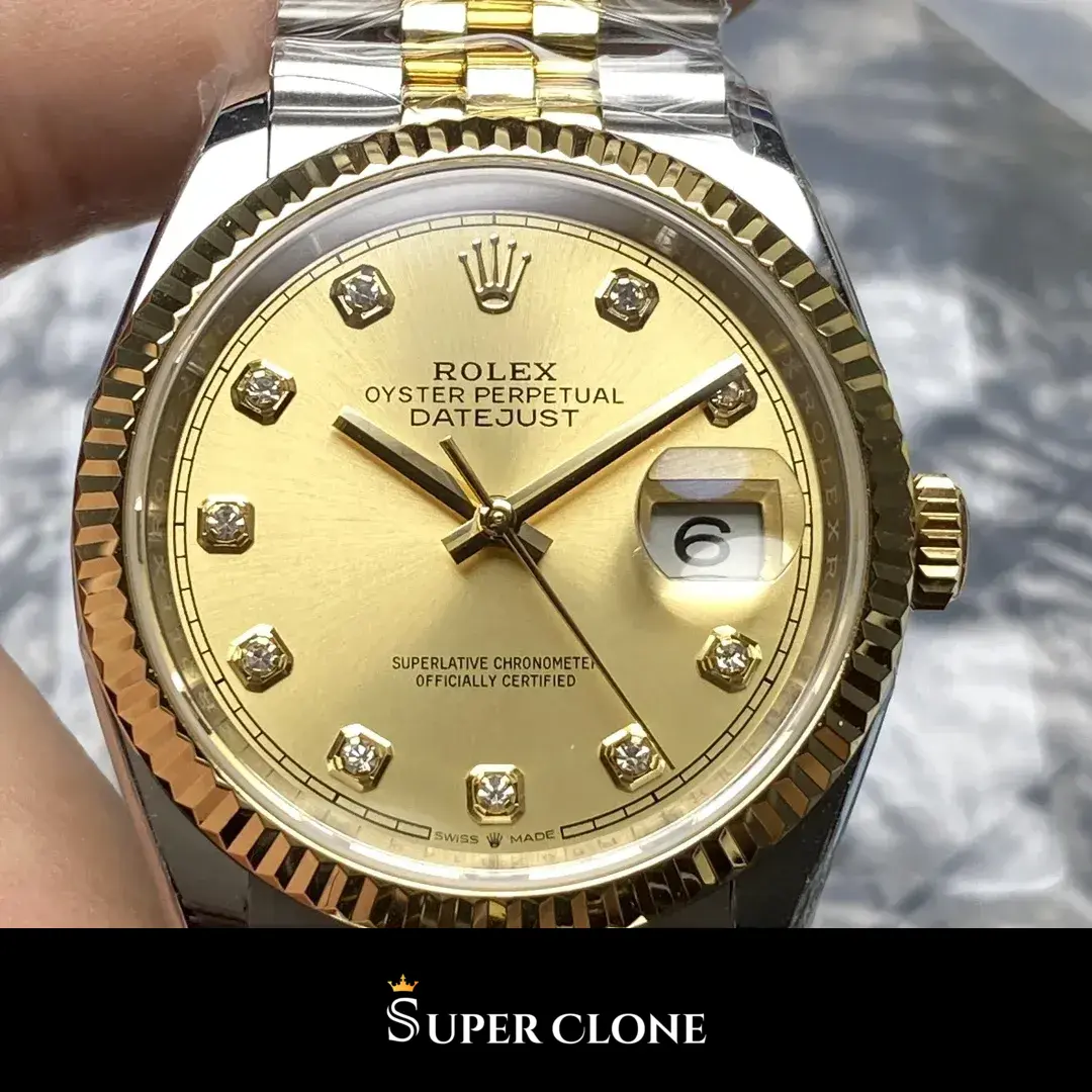 Datejust 126233, stainless steel & yellow gold case, yellow gold fluted bezel