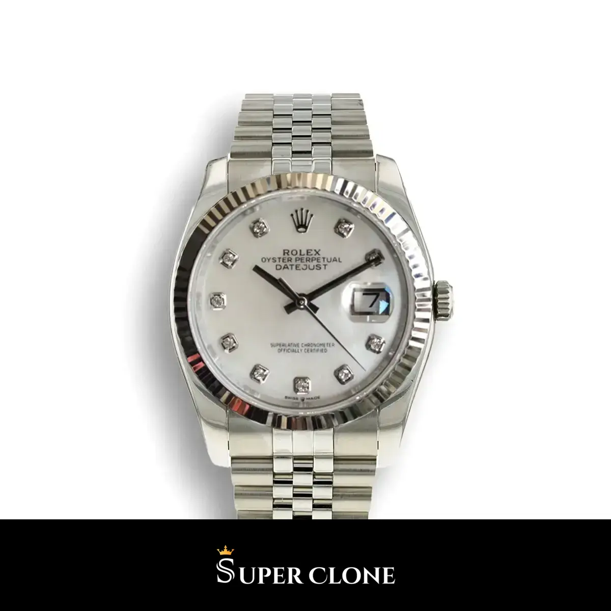 Rolex Datejust 126234, White Mother-of-Pearl Diamond Dial
