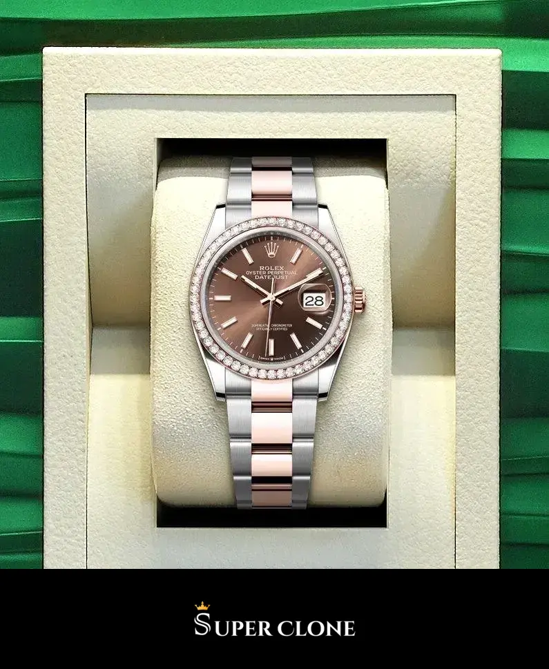 Datejust 126281RBR, everose rolesor case, diamond-set bezel