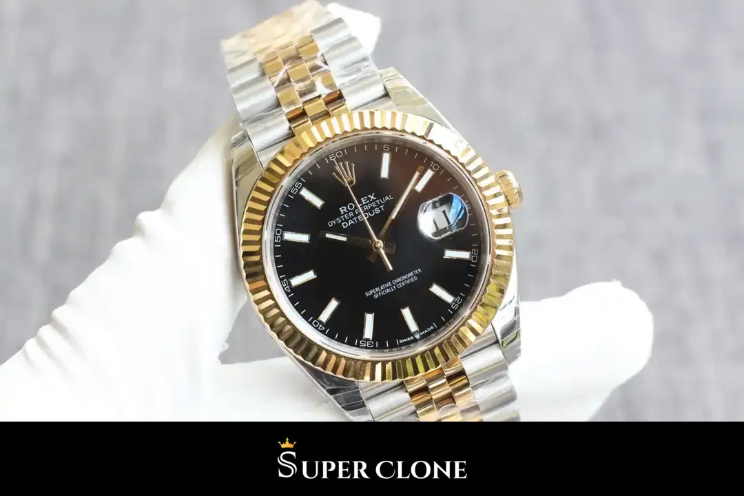 Rolex Datejust 126333, stainless steel & yellow gold case, yellow gold fluted bezel
