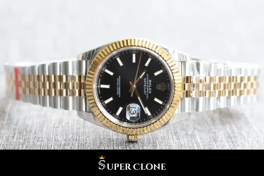 Rolex Datejust 126333, black dial, stainless steel & yellow gold case