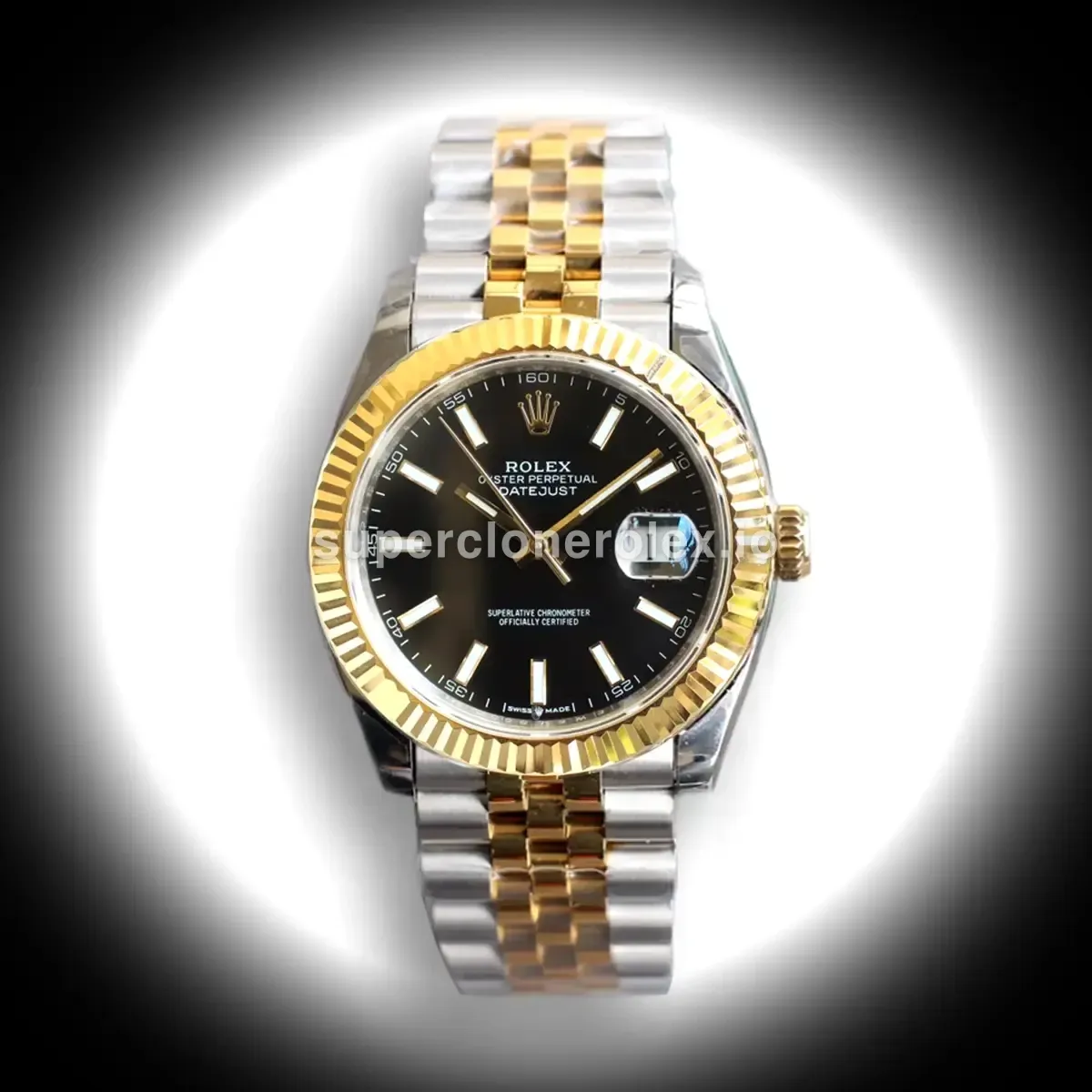 Rolex Datejust 126331 41mm with Black Dial – Rose Gold and Steel replica watch