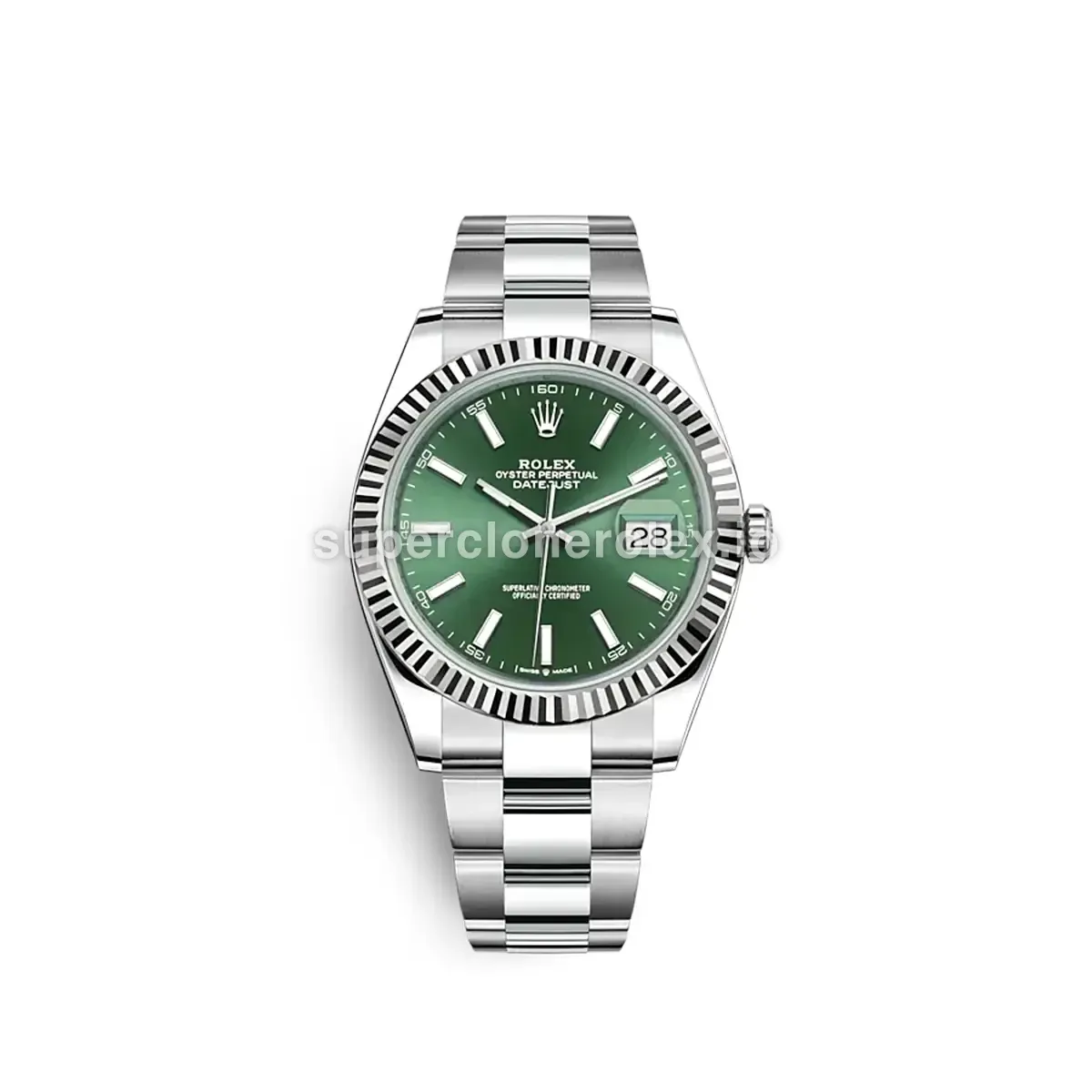 Rolex Datejust 116333 Swiss replica mint green dial — front view