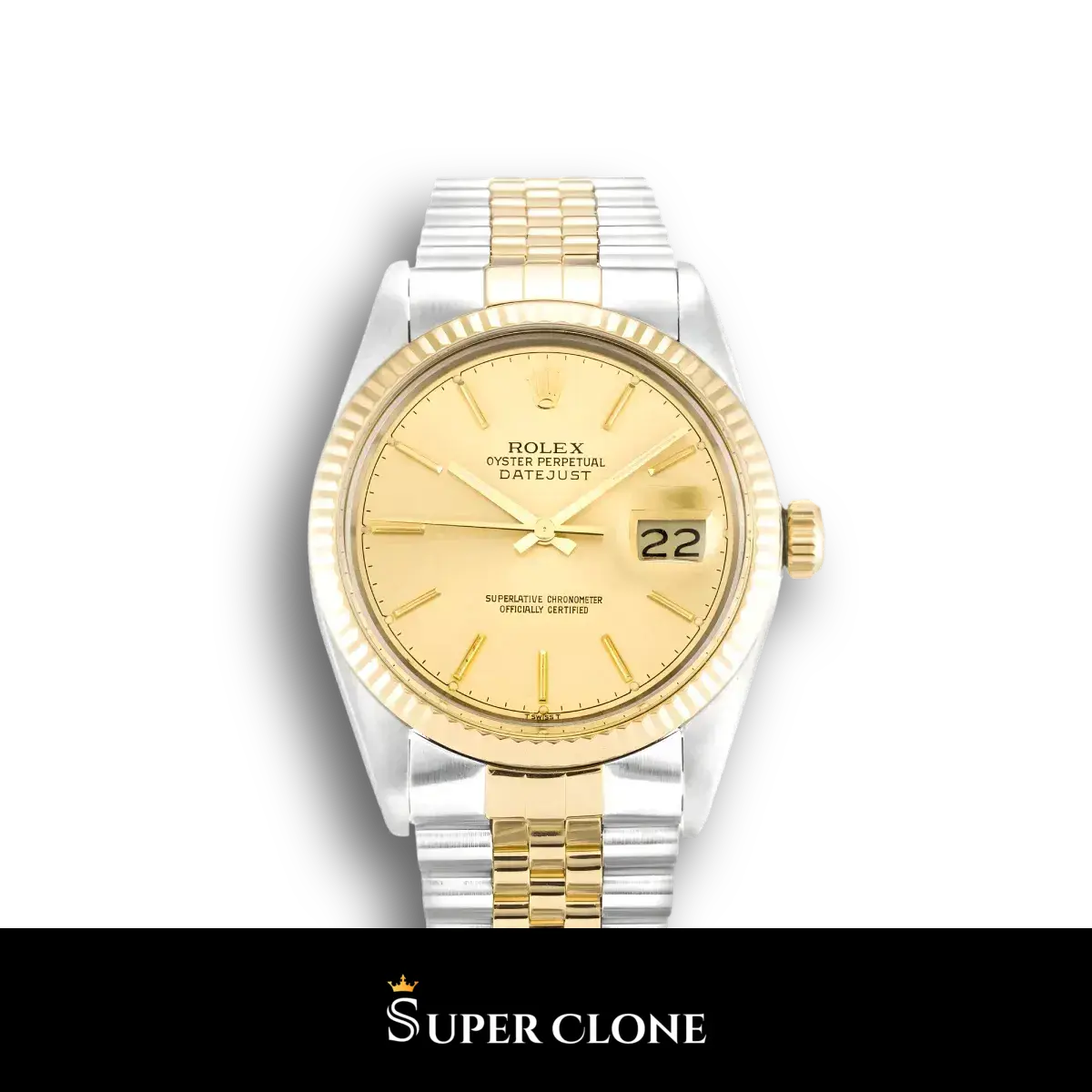 Rolex Datejust 16013, 36mm Champagne Dial, Two-Tone Gold