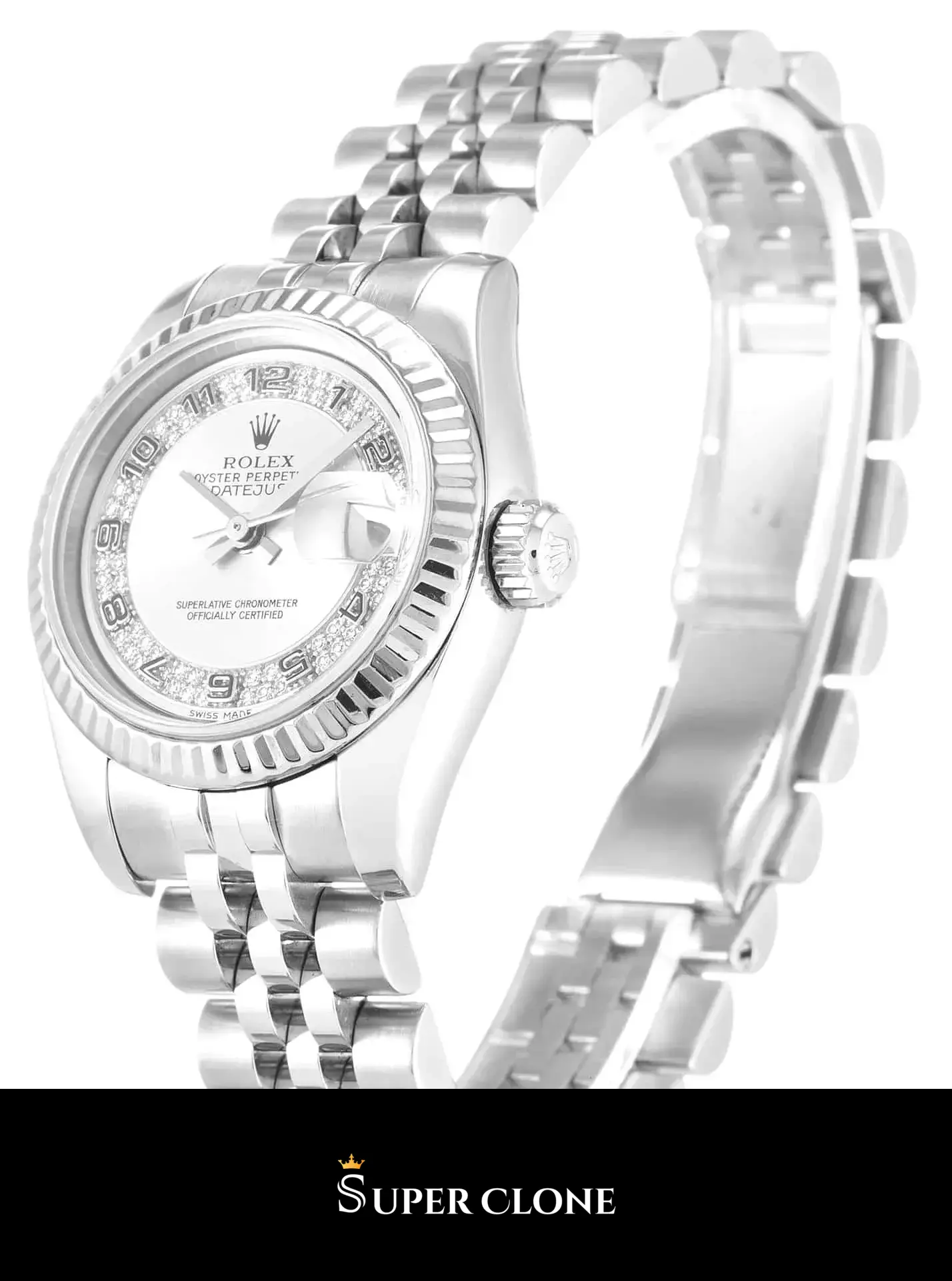 Lady-Datejust 179174, stainless steel case, fluted bezel
