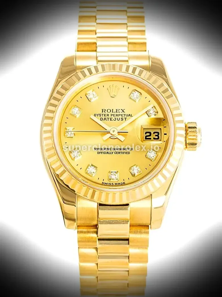 Rolex Datejust 26mm Gold Dial 179178 replica watch