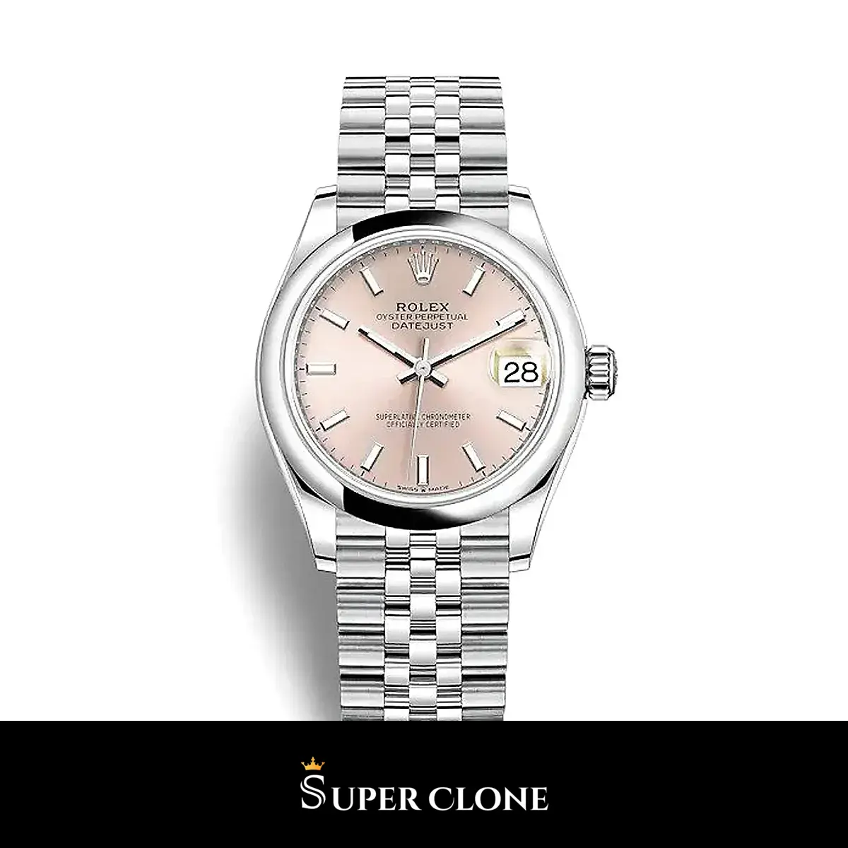 Rolex Datejust 278240 super clone pink dial, front view
