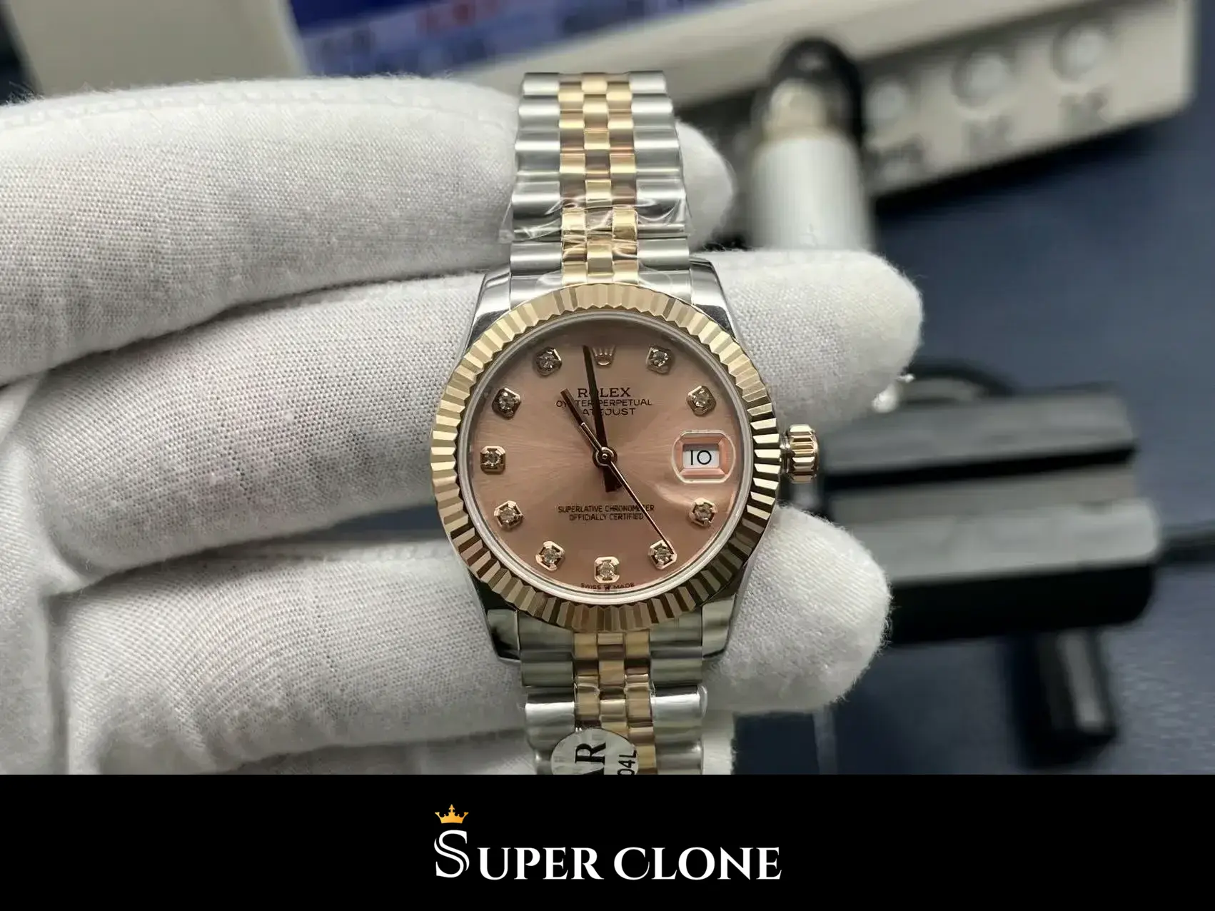 Rolex Datejust 278271, oystersteel and everose gold case, everose gold fluted bezel