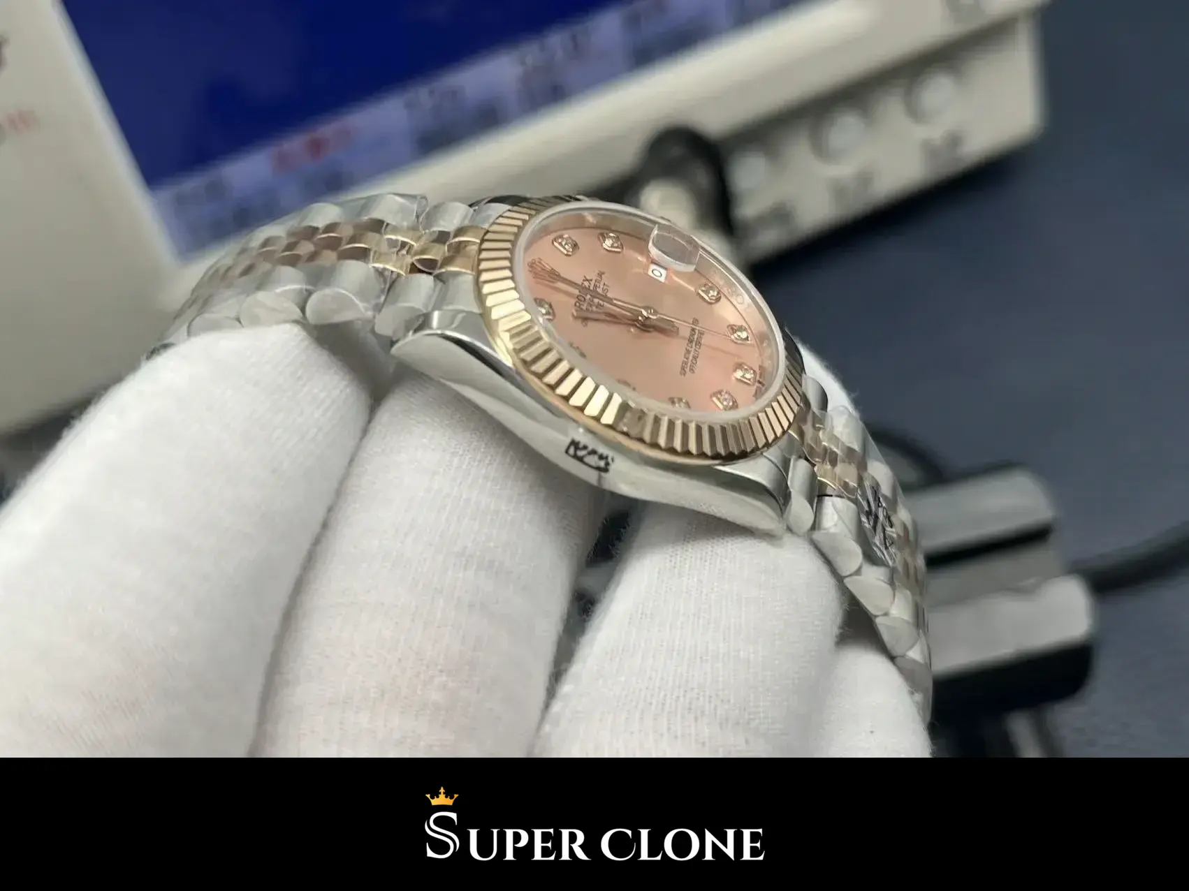 Rolex Datejust 278271, pink dial, oystersteel and everose gold case