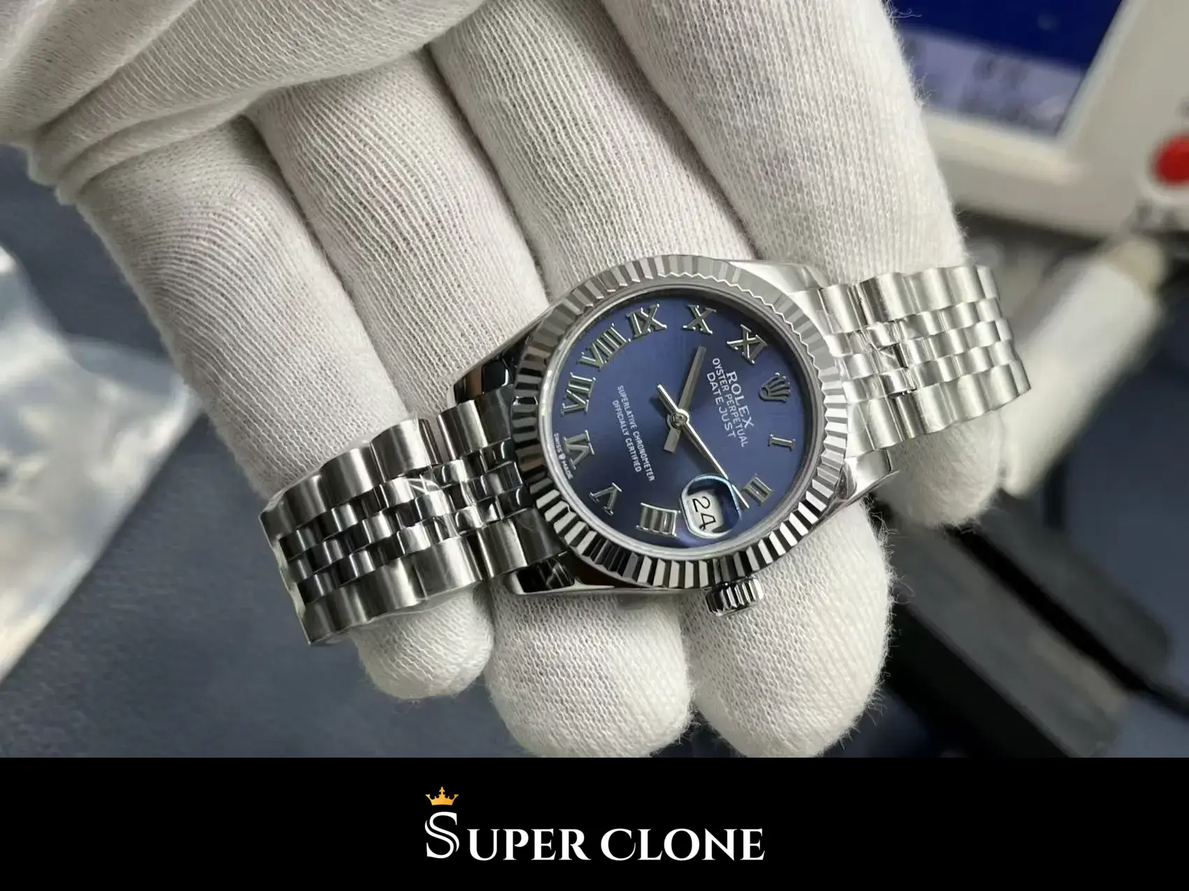 Datejust 278274, blue dial, stainless steel case