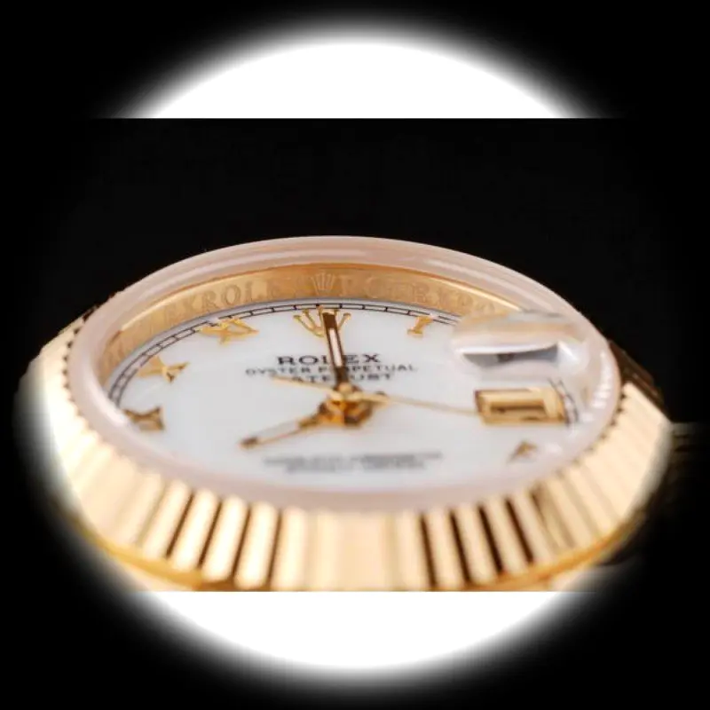 Lady-Datejust SRL100 Swiss replica white dial — angled view