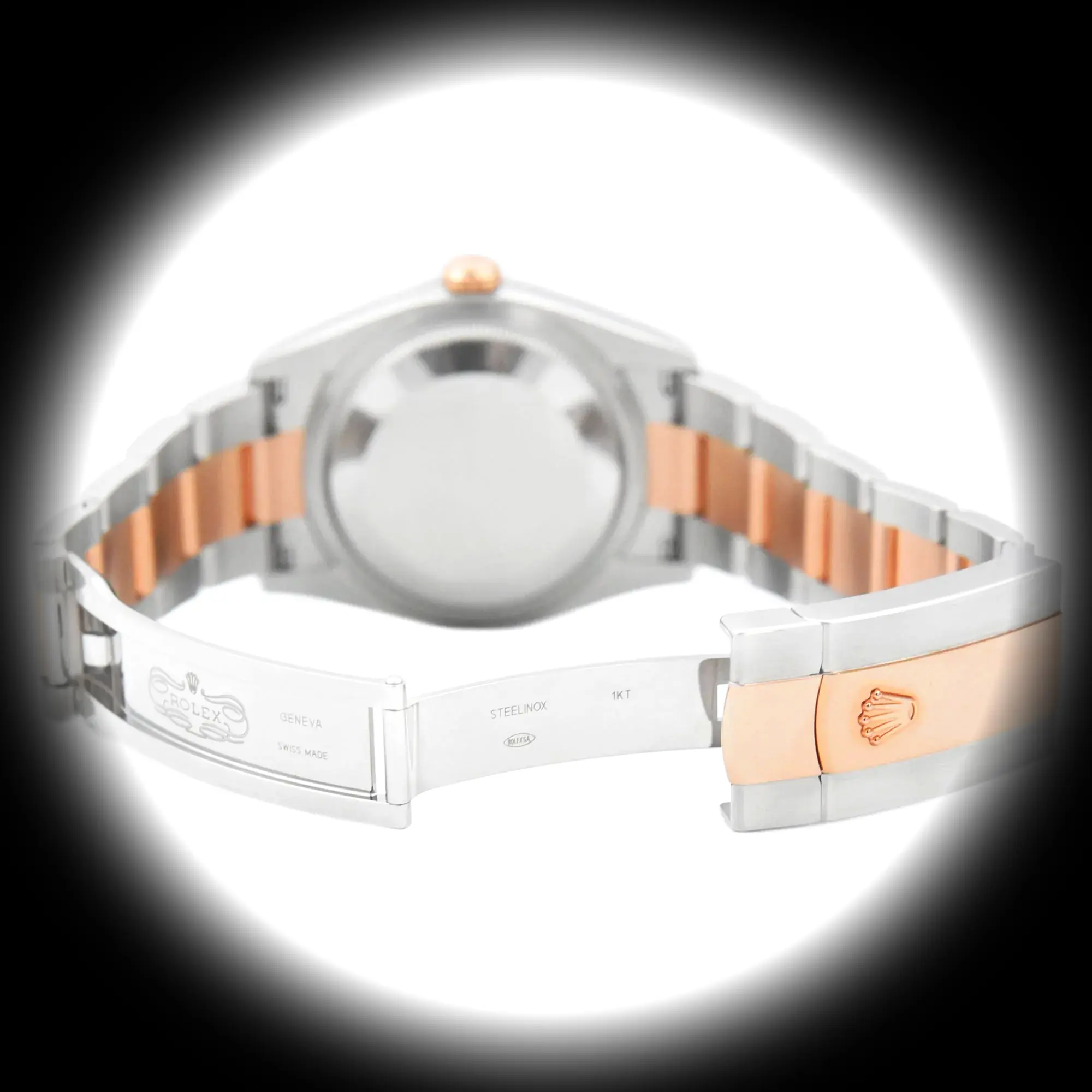 Datejust 126231 Swiss replica chocolate dial — caseback detail