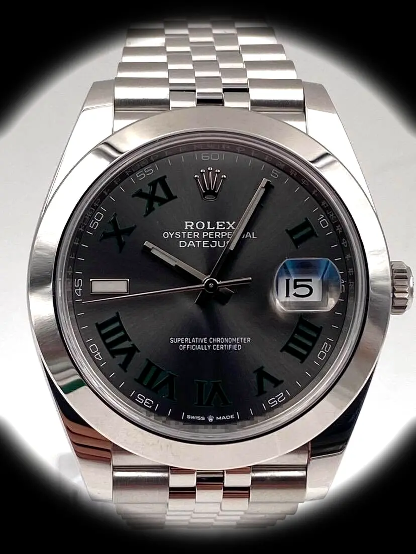 Datejust 42000 Wimbledon Swiss replica 41mm — dial close-up