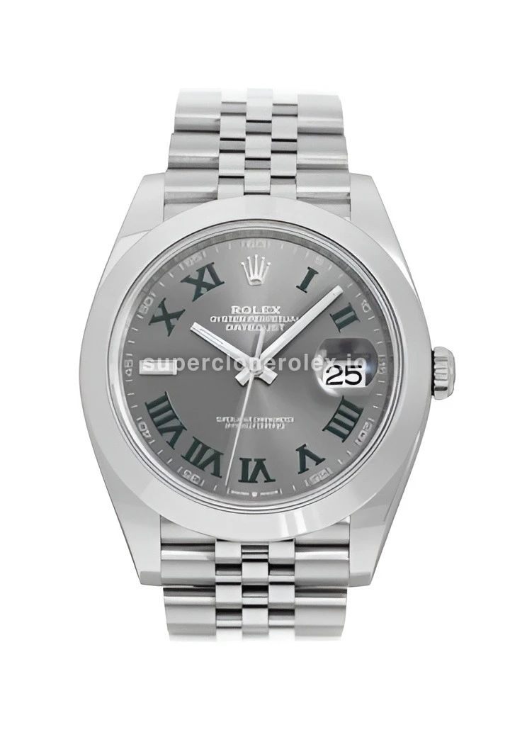 Rolex Datejust 126300 Wimbledon super clone slate dial, front view