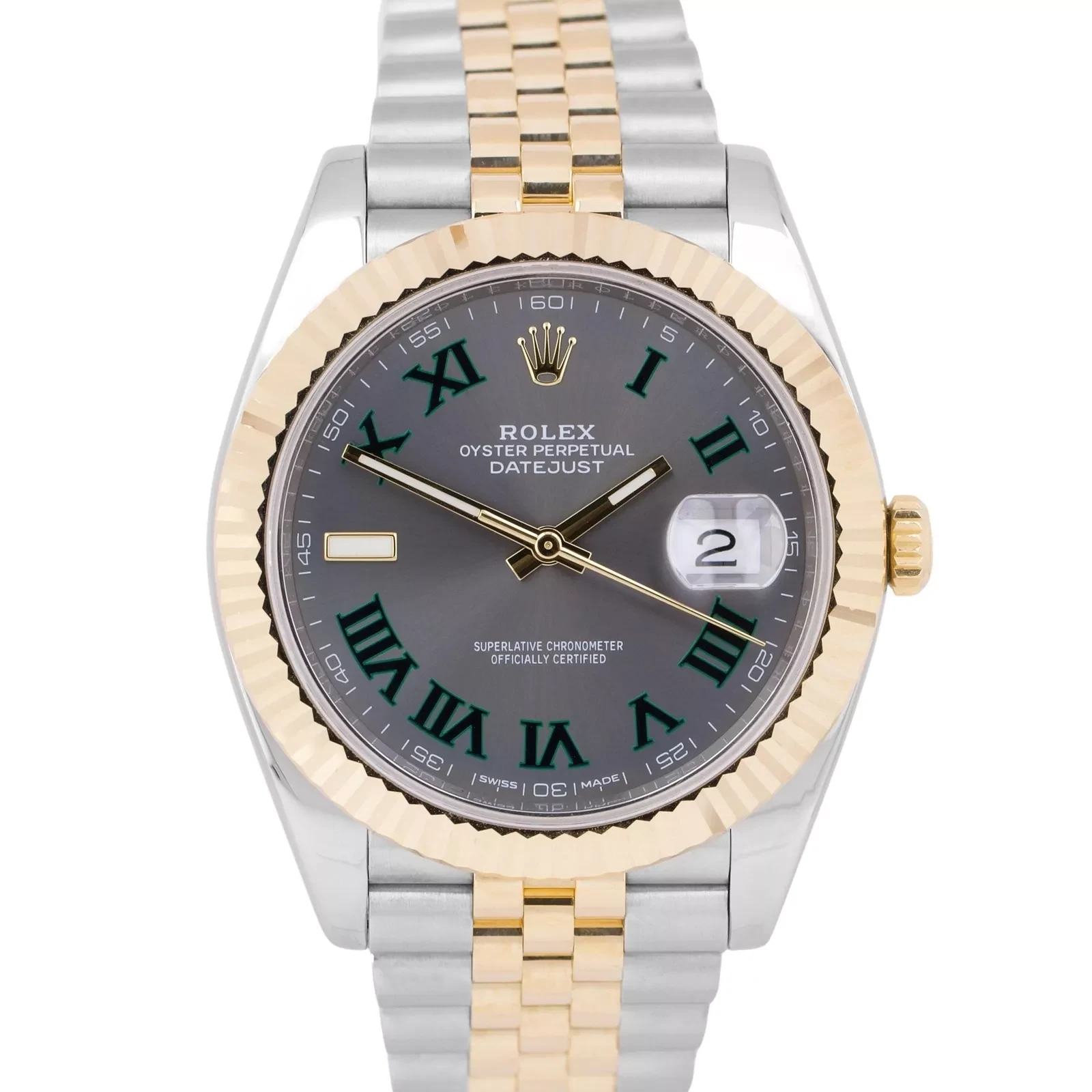 Datejust 126333 Wimbledon, 41mm, stainless steel & yellow gold plated case