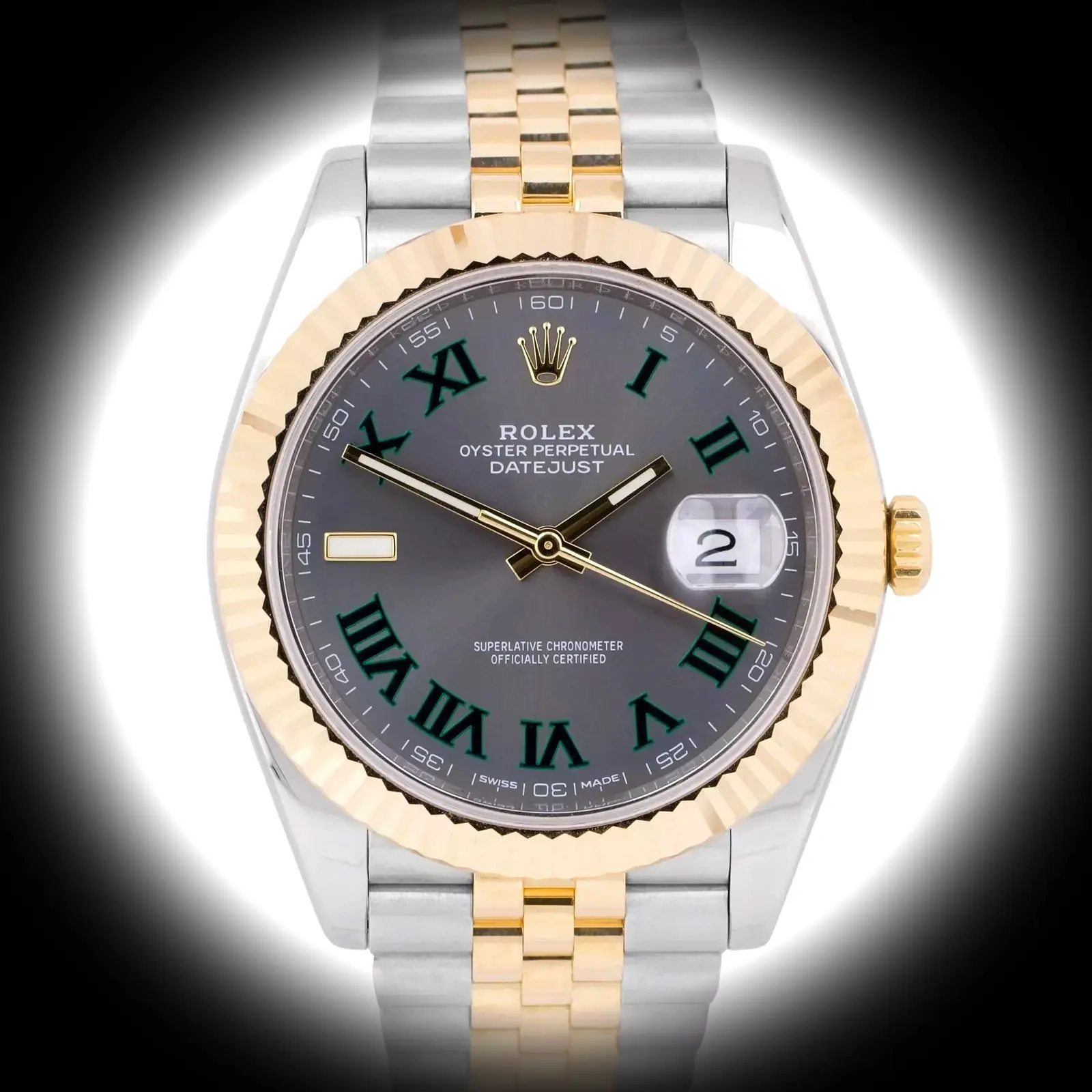 Datejust 126333 Wimbledon super clone 41mm — dial close-up