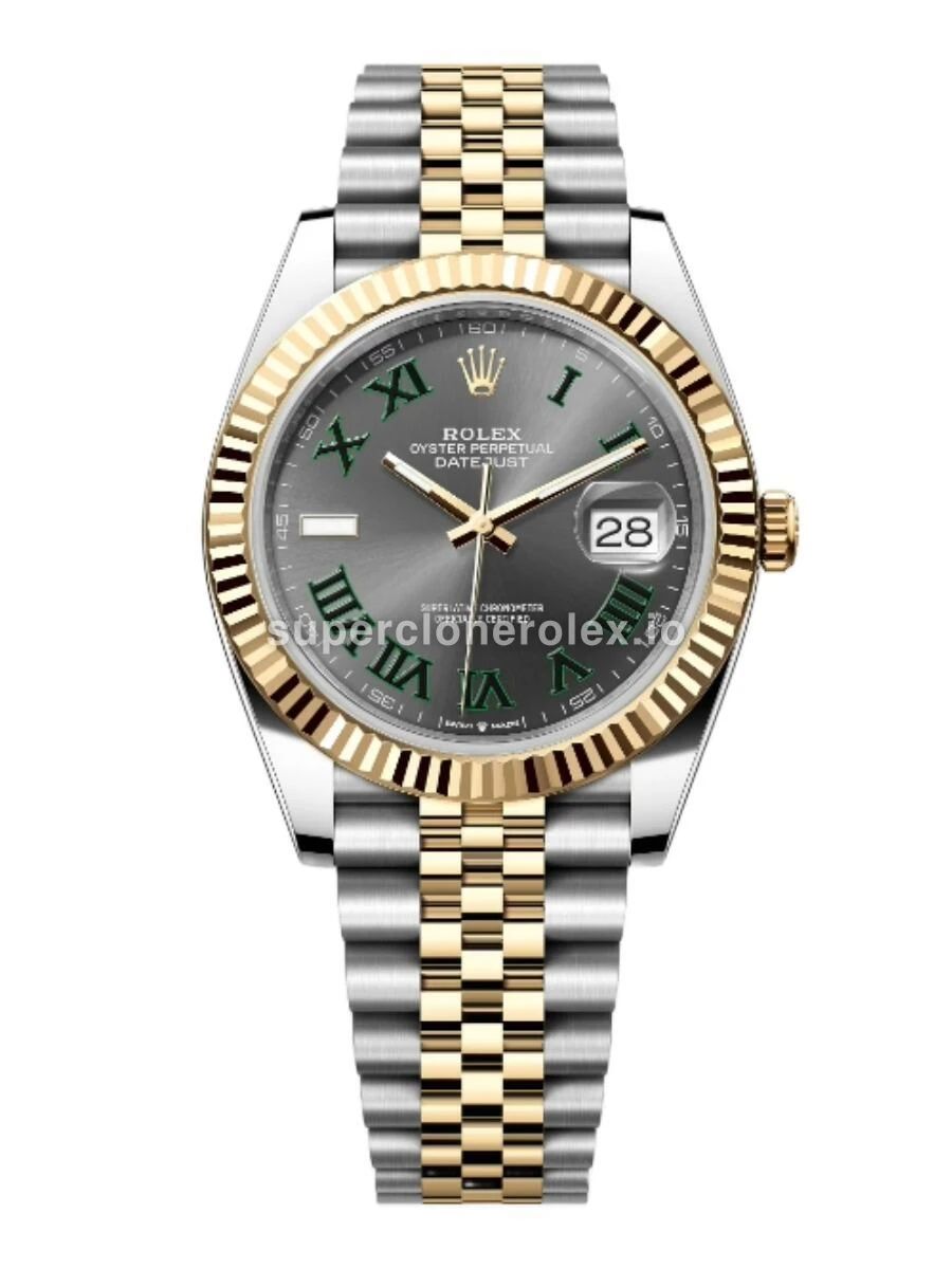 Rolex Datejust 126333 Wimbledon super clone slate dial, front view