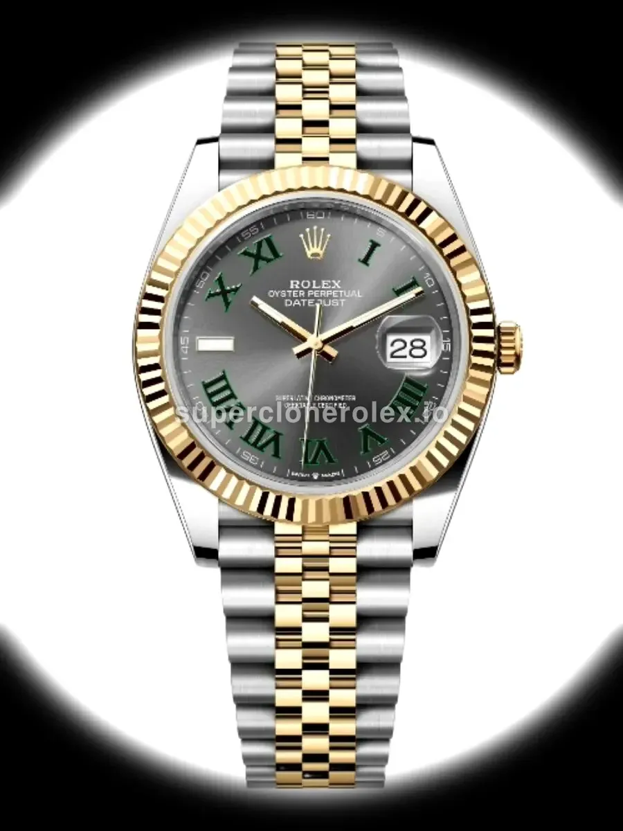 Rolex Datejust 126333 Wimbledon Swiss replica silver dial — front view