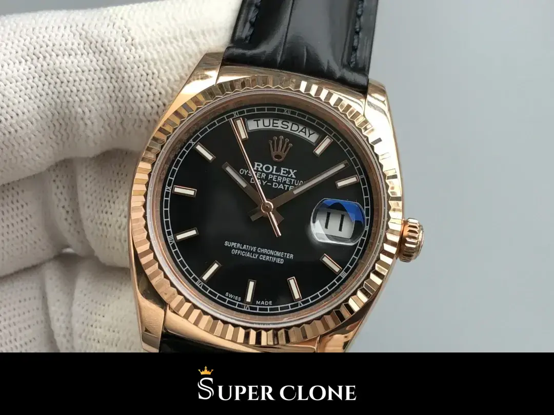 Rolex Day-Date 118135CH, leather bracelet, sapphire crystal