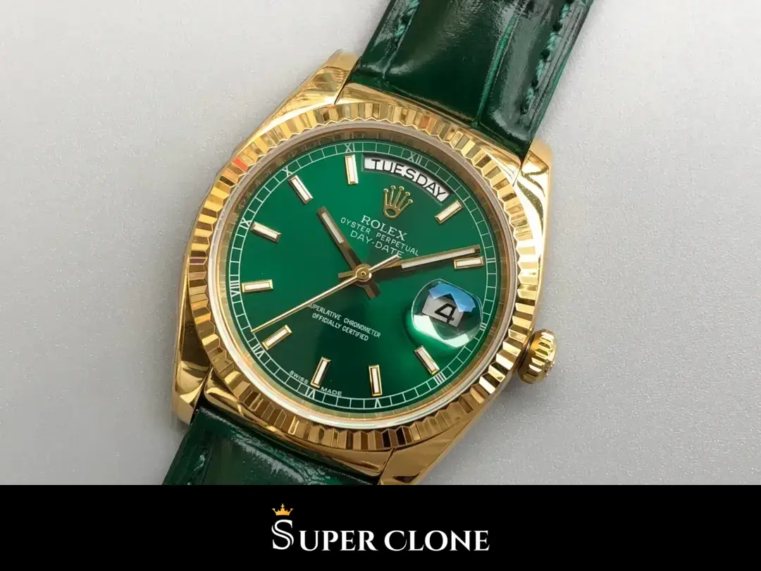 Rolex Day-Date 118138, leather bracelet, sapphire crystal