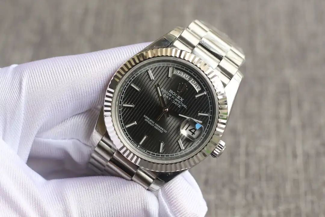 Day-Date 228239, stainless steel case, fluted bezel