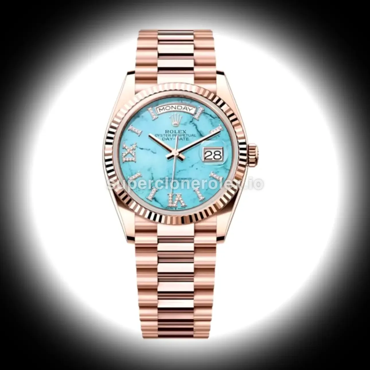 Rolex Day Date 40 Mm Turquoise Dial 128235 replica watch