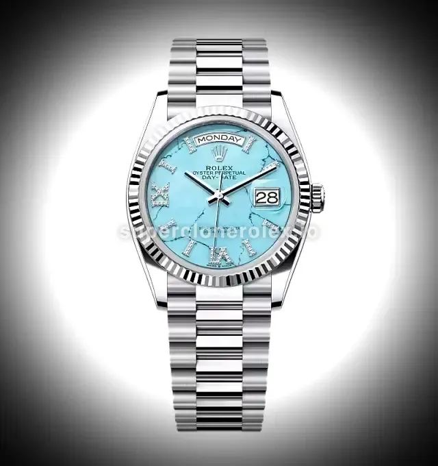 Rolex Day Date 36 Mm Turquoise Dial 128236 replica watch