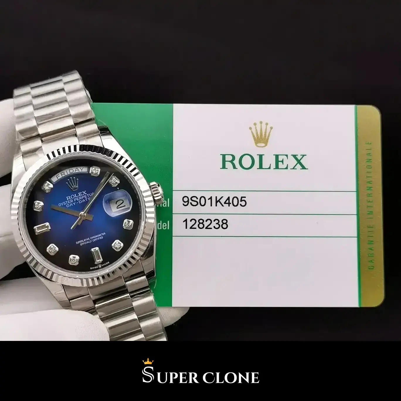 Day-Date 128239, fluted bezel, sapphire crystal