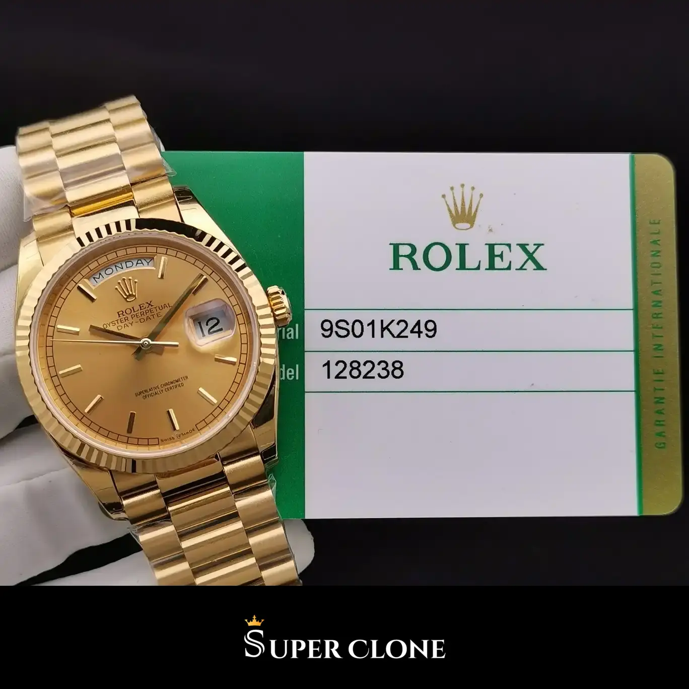 Day-Date 128238, yellow gold case, president bracelet