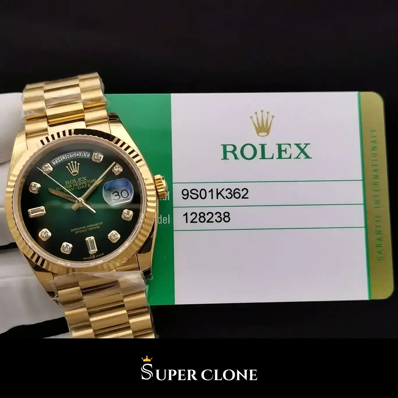 Rolex Day-Date 128238, president bracelet, sapphire crystal