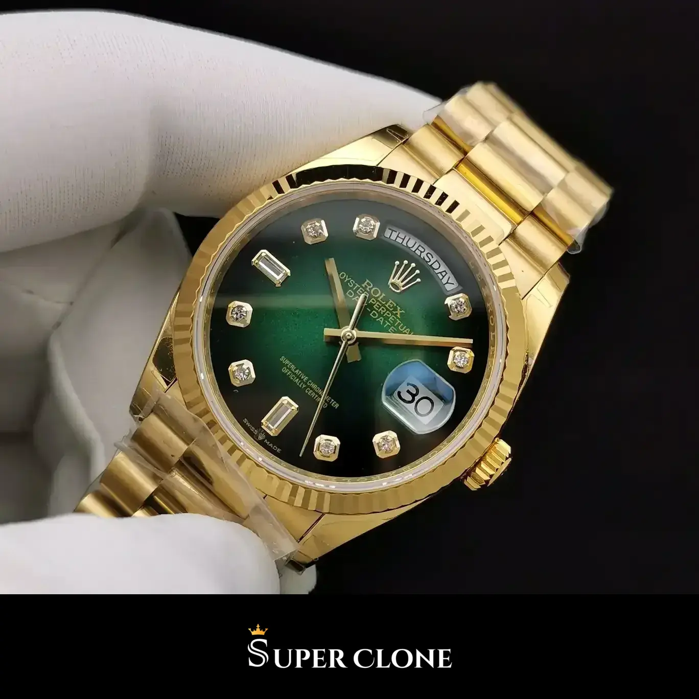 Day-Date 128238, 36mm, yellow gold fluted bezel