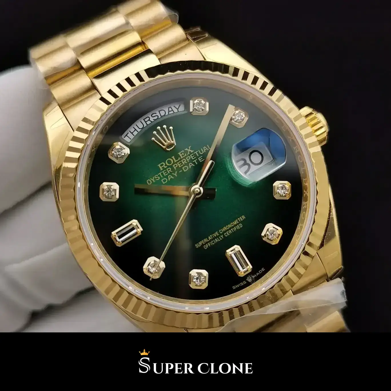 Rolex Day-Date 128238, yellow gold case, president bracelet