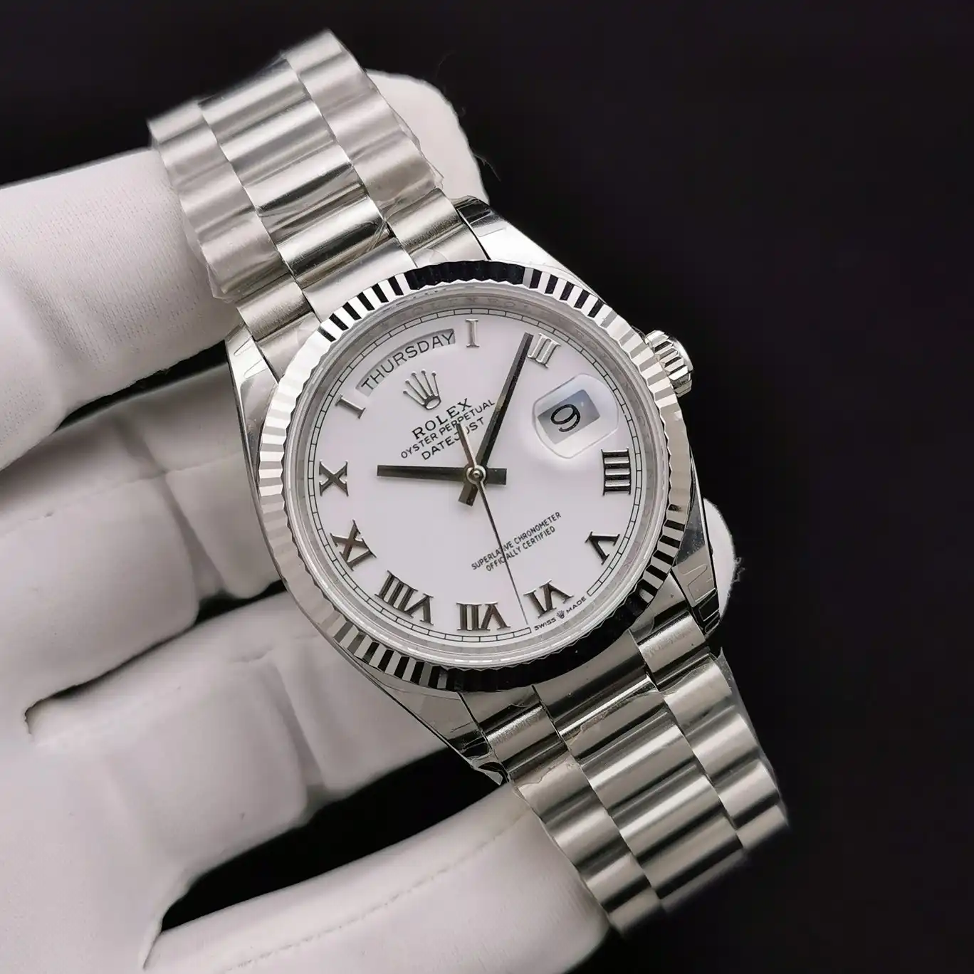 Day-Date 128239, 36mm, white gold case