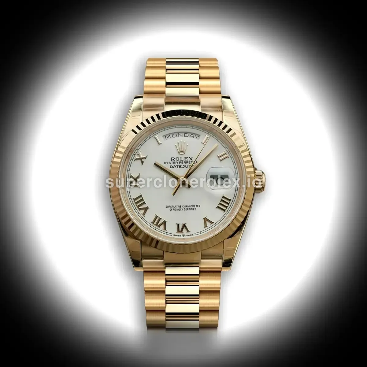 Rolex Day-Date 128238 36mm White Roman Dial replica watch