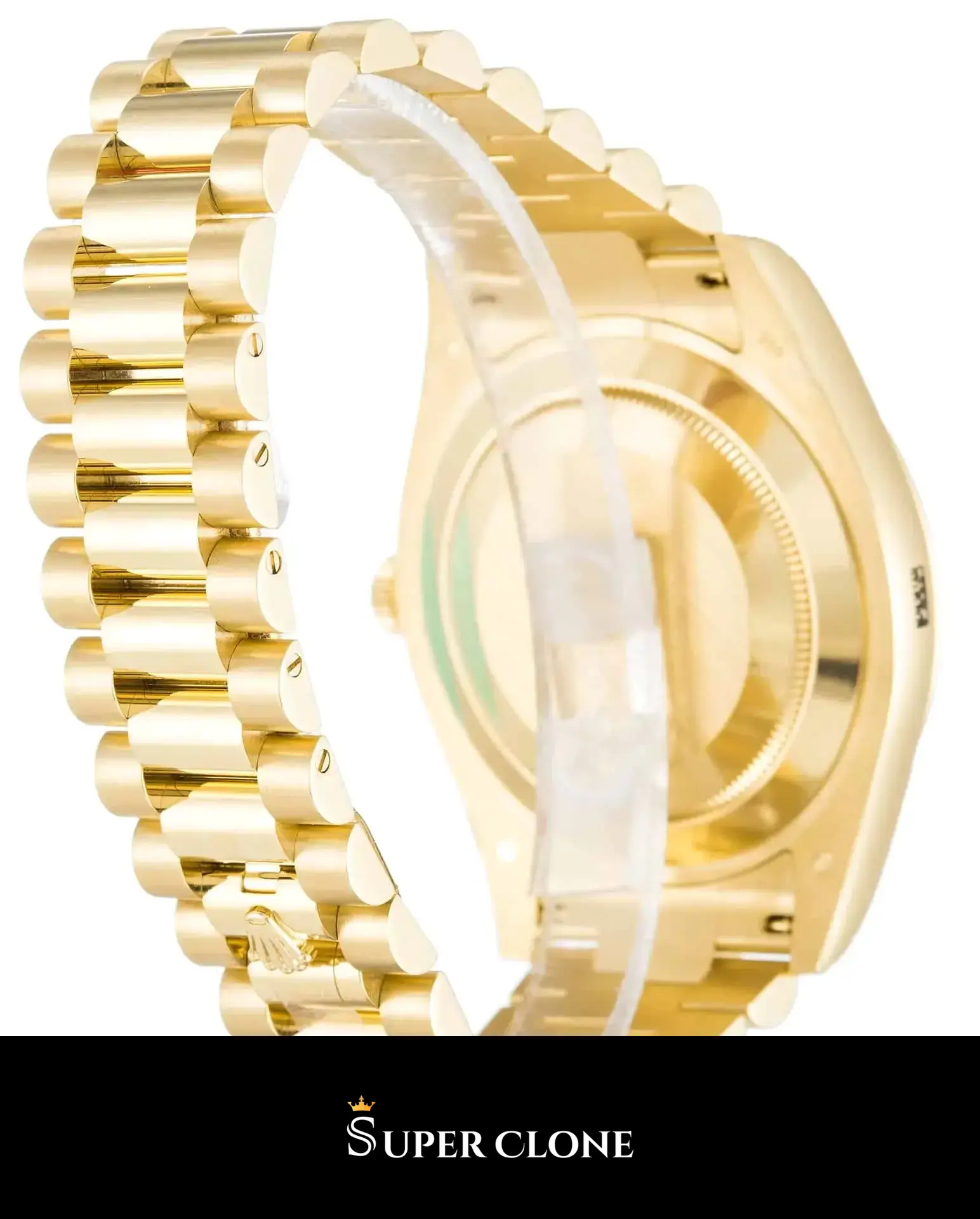 Rolex Day-Date 218238, yellow gold fluted bezel, president bracelet
