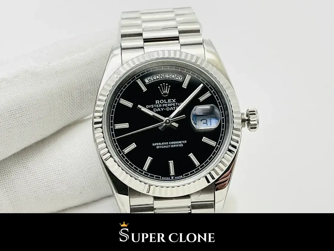 Rolex Day-Date 228236, fluted bezel, president bracelet